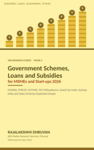 Book cover: Government Schemes, Loans and Subsidies for MSMEs and Start-ups in India 2026